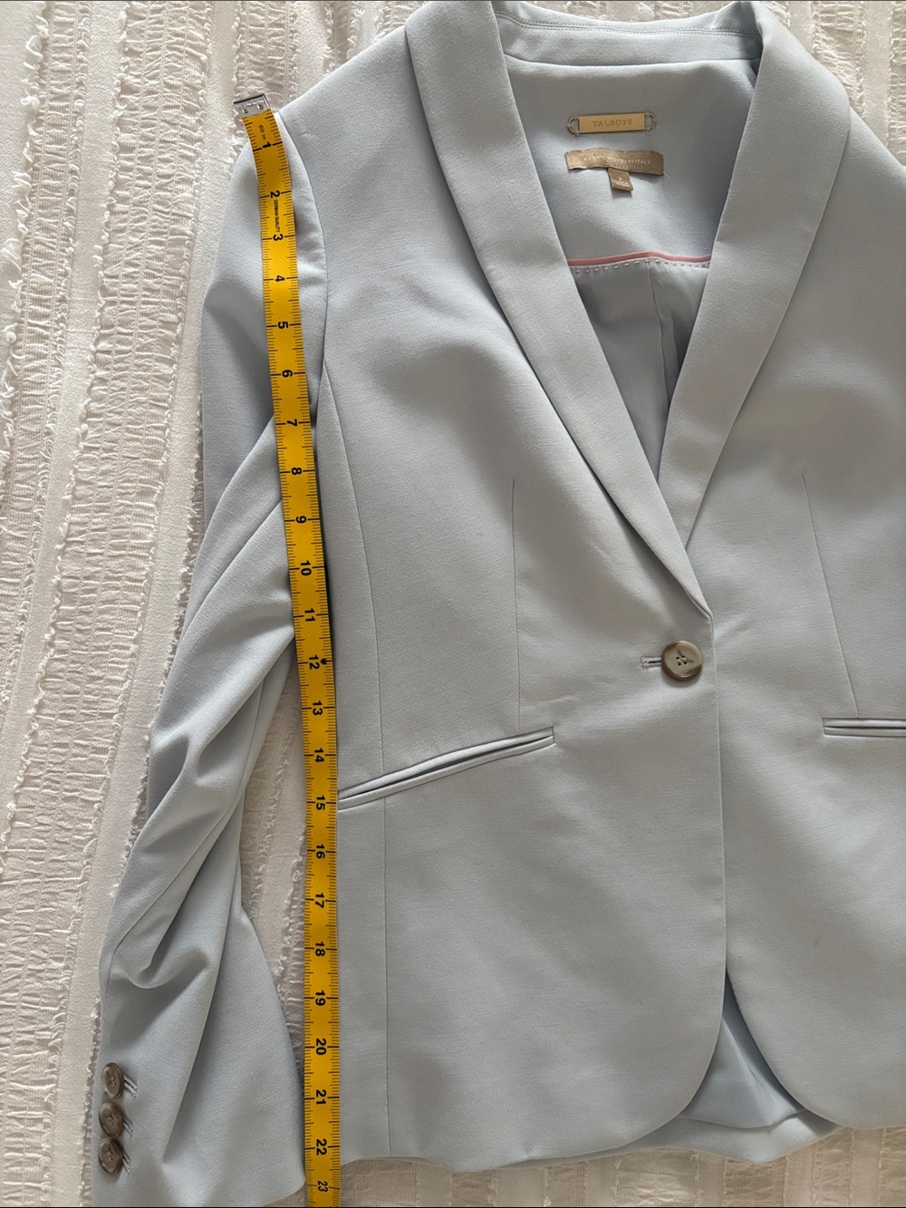 Talbots Italian luxe double cloth single button baby blue blazer size 2 - Picture 13 of 13